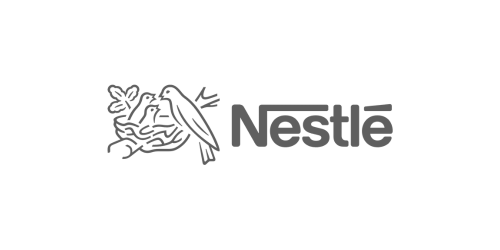 The logo of Nestlé with a gray overlay.